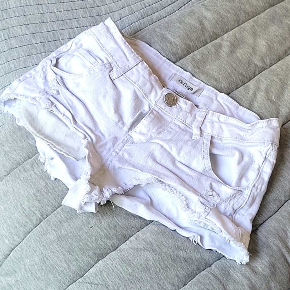 White Jean Shorts